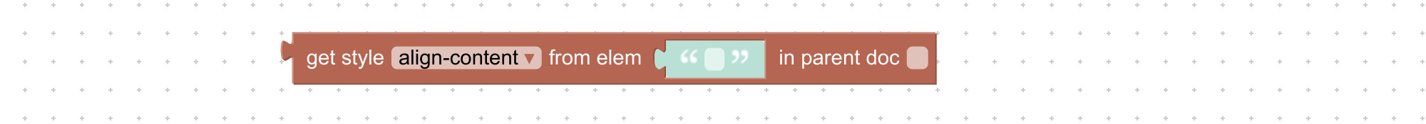 Visual programming block to get style from HTML elements