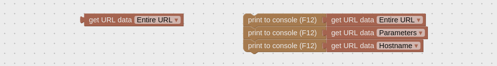 Getting URL data by using visual coding blocks