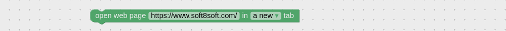 Visual programming block to open new pages