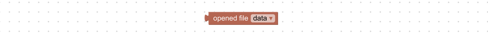 Opened file visual programming block