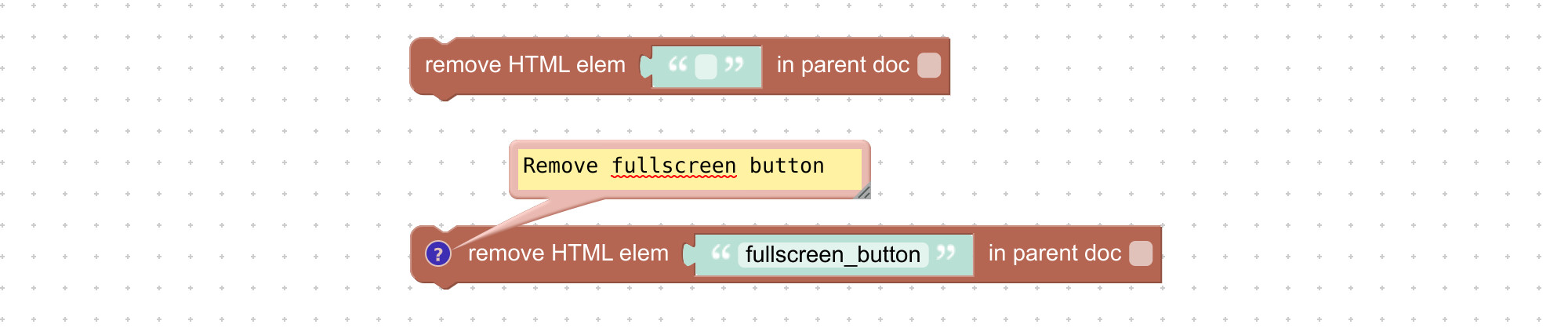 Removing HTML elements with visual coding