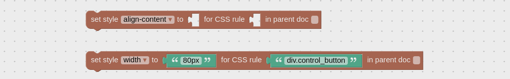 Visual programming block to set CSS rule property
