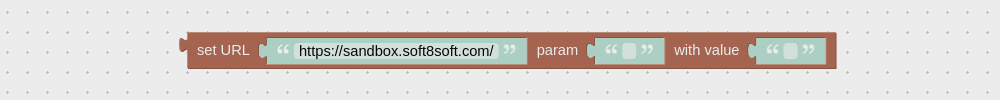 Visual programming block to set URL params