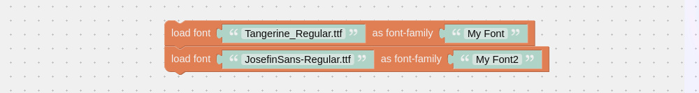 Visual programming block to load CSS font