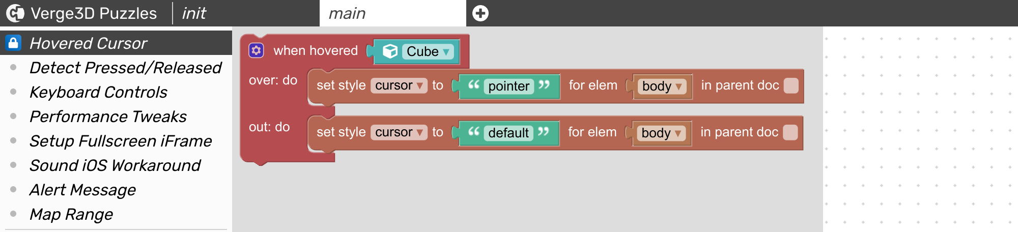 Hovered Cursor visual programming library