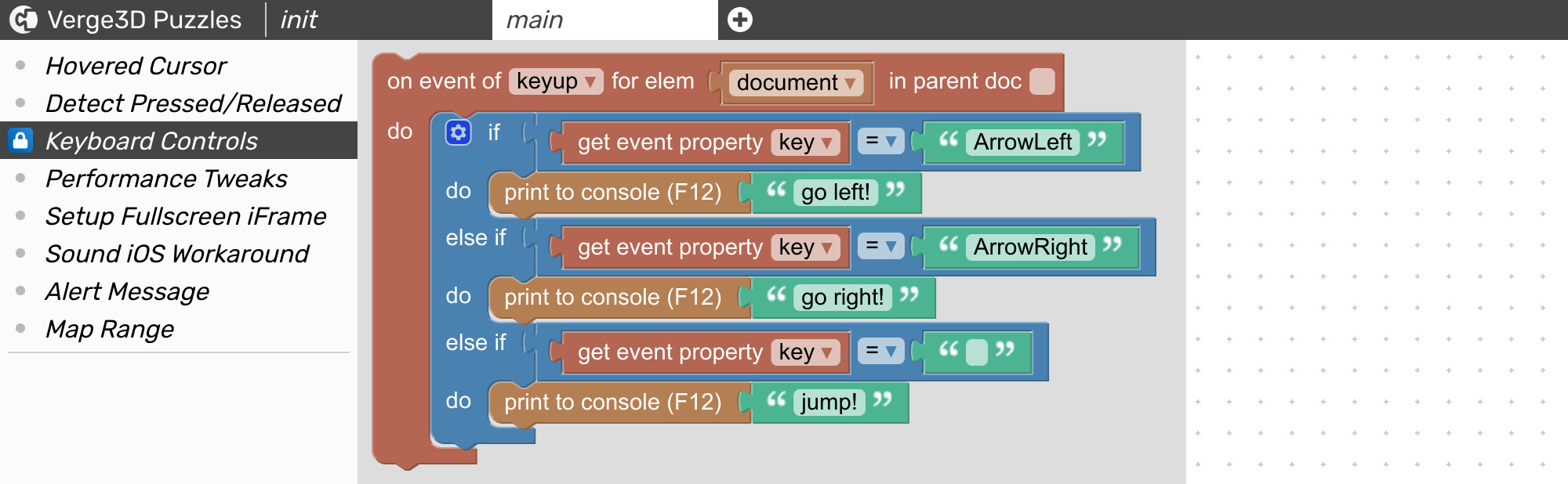 Keyboard Controls visual programming library