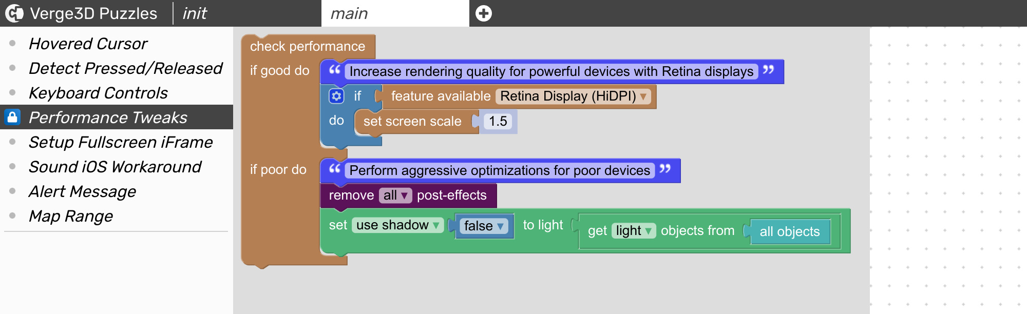 Performance Tweaks visual programming library