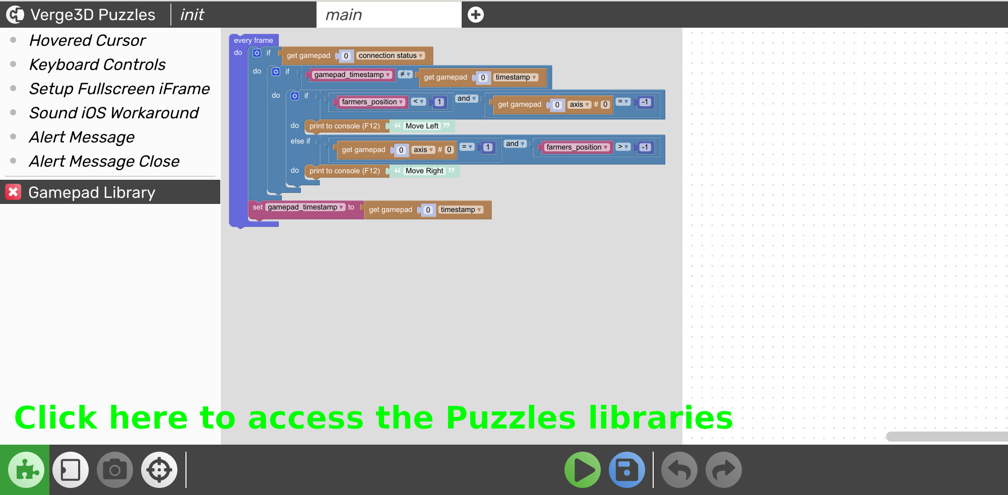 Visual programming library overview