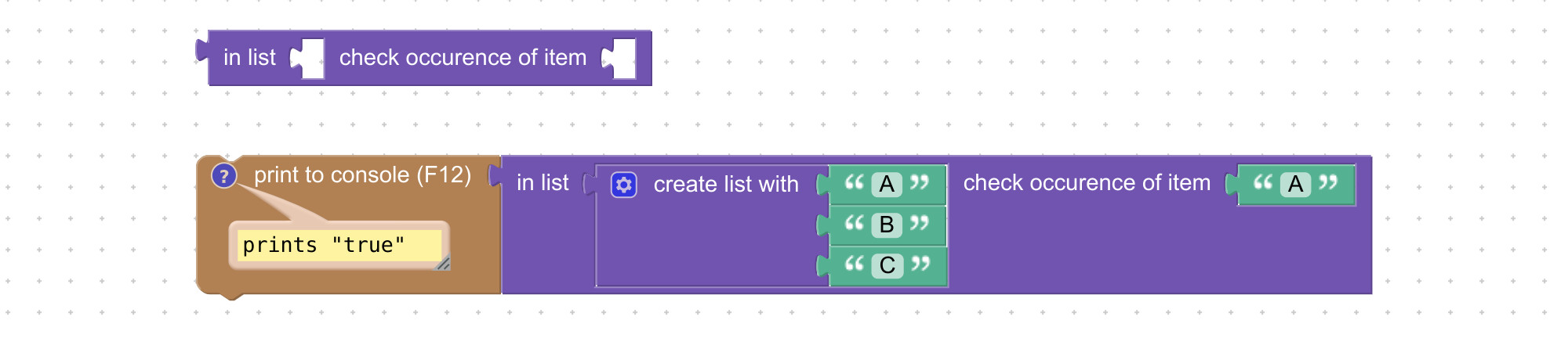 Block to check list item