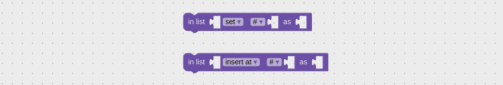 Visual programming block to set list item