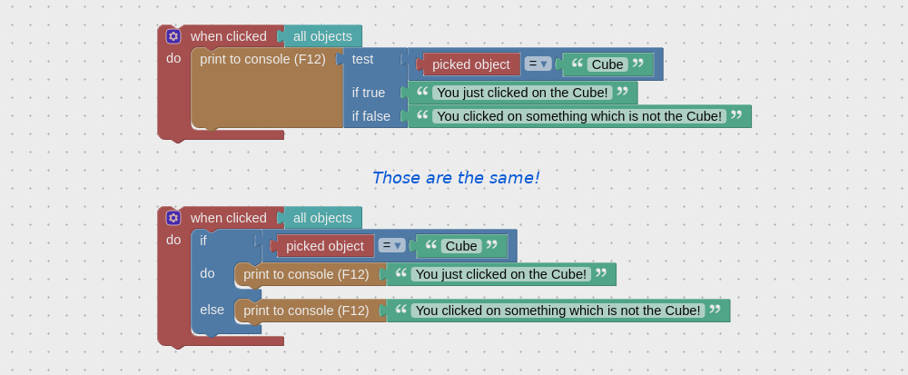 Example on using test block
