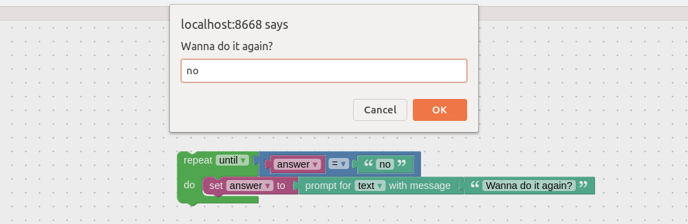 Example of until loop