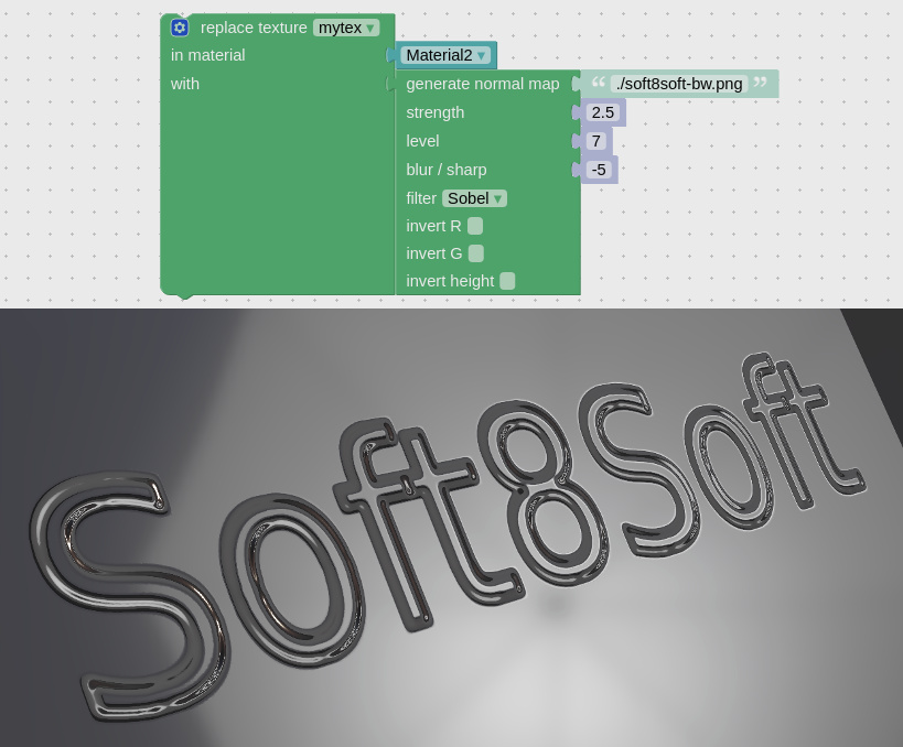 Generating normal maps with logic blocks