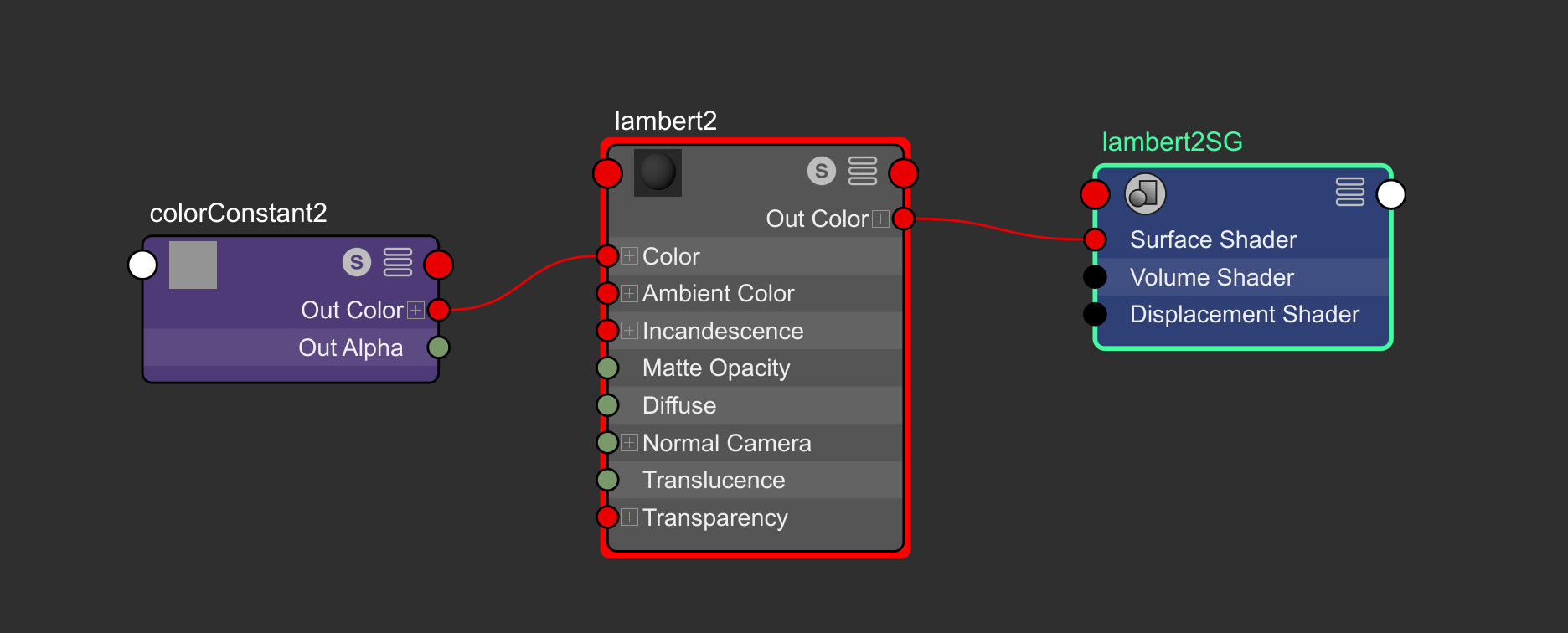 Maya material with customizable color