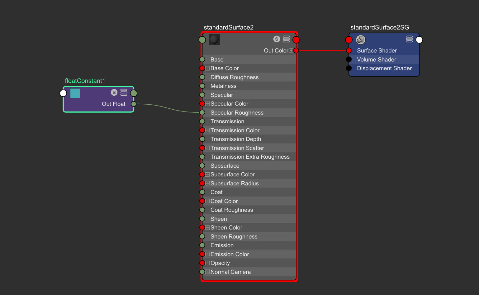 Maya material with customizable value