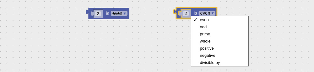 Check - visual programming block