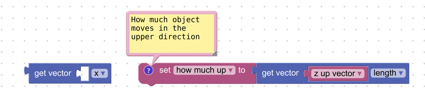 Visual programming block to get vector value