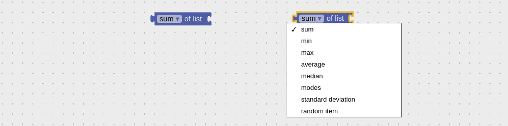 List operation visual logic block