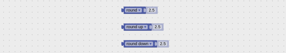 Visual logic block to round a value