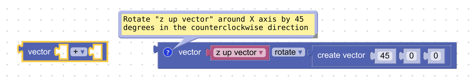 Visual programming block to do vector math