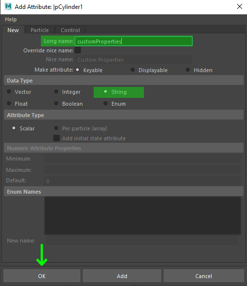 Assigning custom properties in Maya