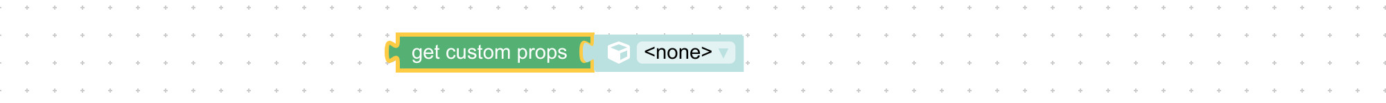 Get custom props visual programming block