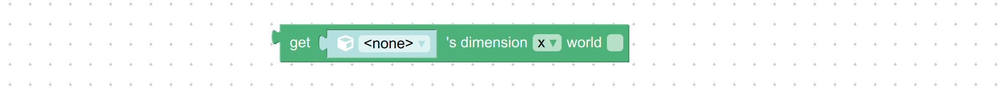 Get object dimension visual programming block