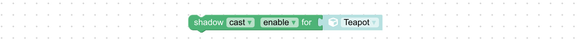 Visual logic block to set shadow params