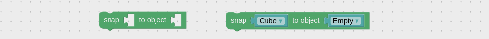 Snap to object visual programming block