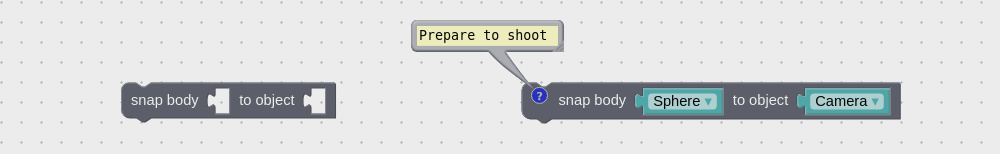 Visual programming block to snap physics bodies