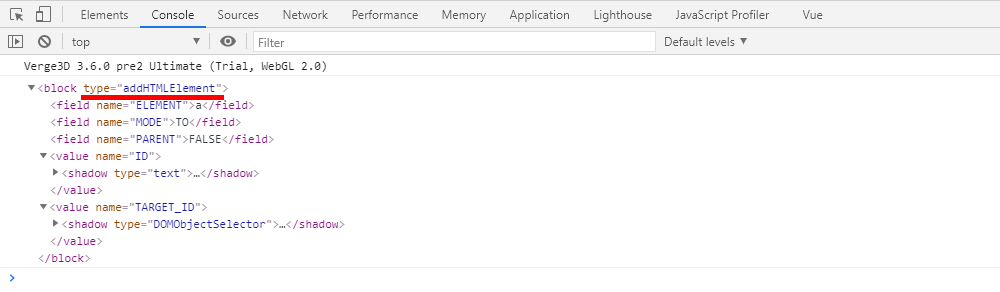 Example of XML tree