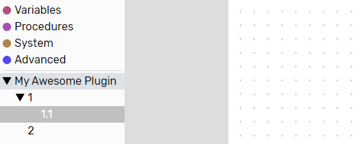 Visual logic editor subcategories