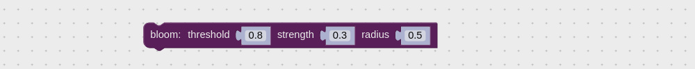 Visual programming block to setup bloom effect