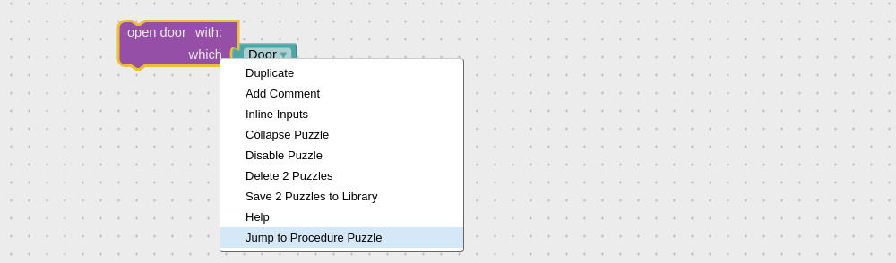 Jump to procedure in visual logic editor
