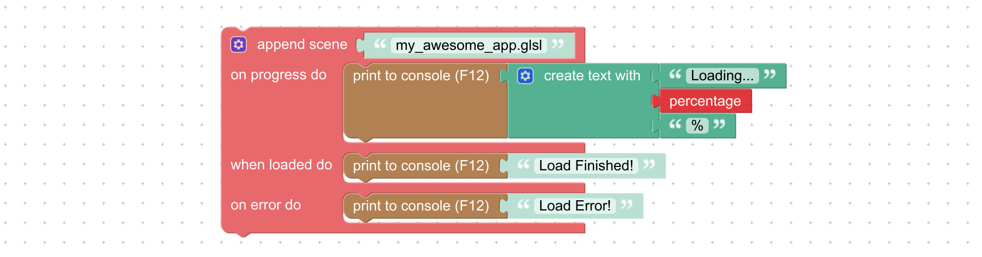 Append scene with visual programming