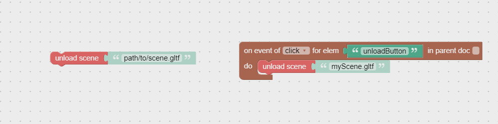 Unload scene visual programming block