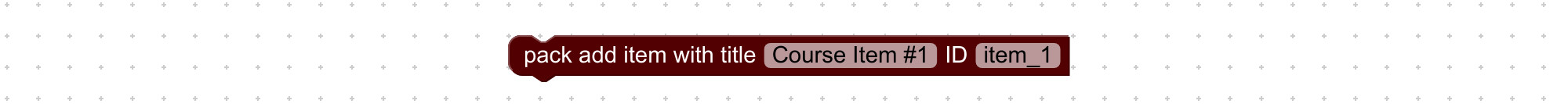 Visual programming block to add items to SCORM pack