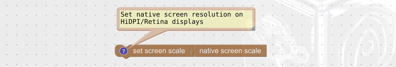 Native screen scale visual programming block