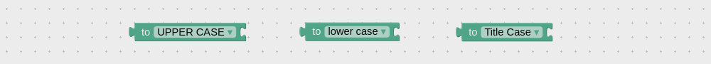 Visual logic block to adjust text case