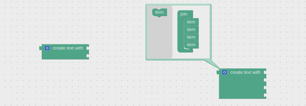Visual logic block to concatenate text scrings