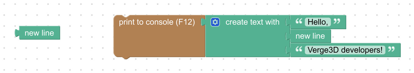 New line visual programming block