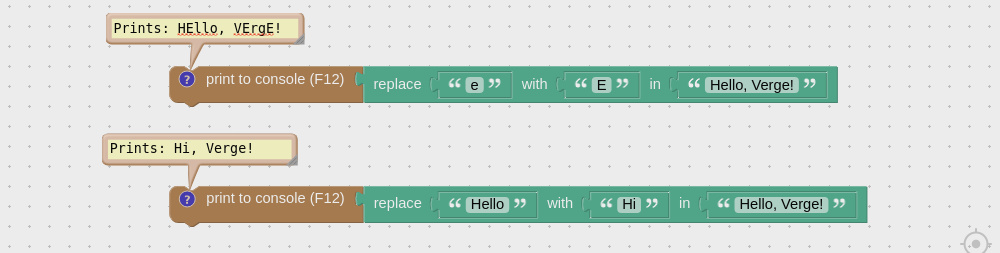 Replace text example script