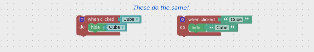 Using text blocks instead of selector blocks