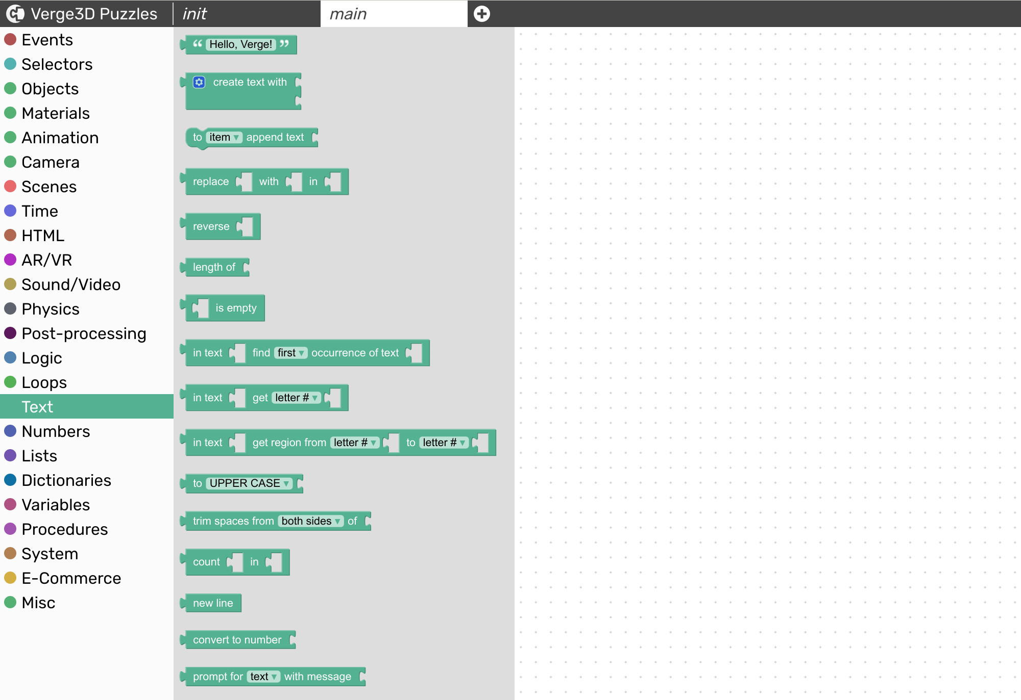 Text visual programming blocks