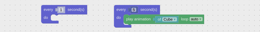 Visual programming block to create interval timers