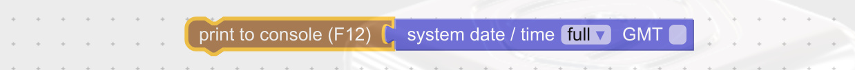 Visual programming block to retrieve system date and time
