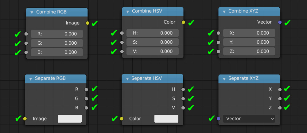 Blender Combine Separate nodes