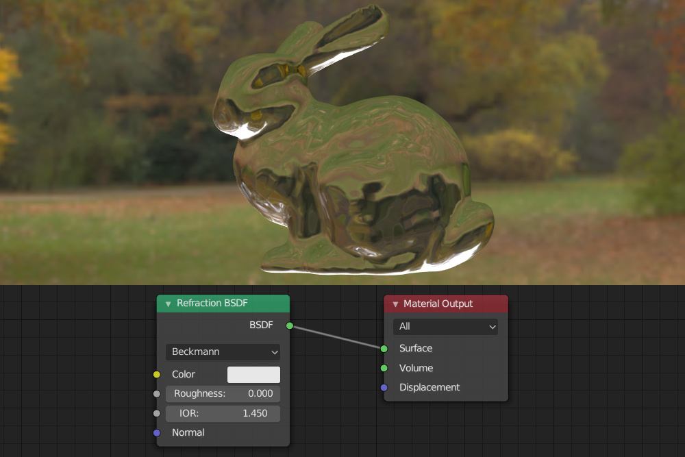 Refraction BSDF node example