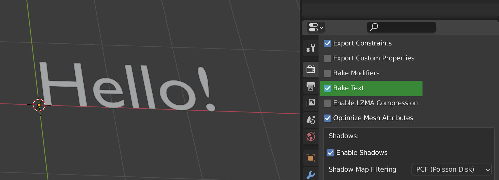 Baking text in Blender