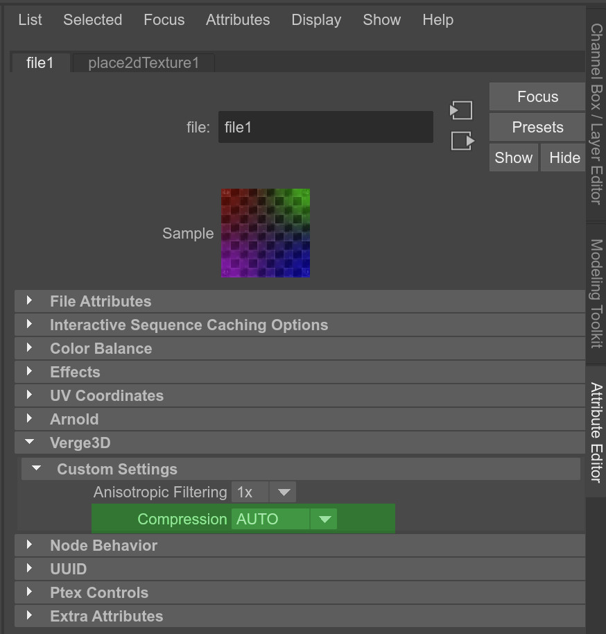 Tweaking texture compression in Maya